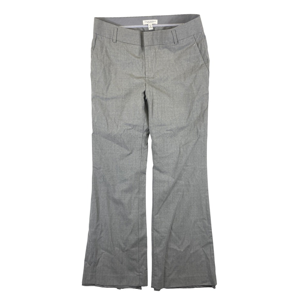 Banana Republic Martin Fit Trouser Pants Womens 12 Grey Striped Flare Office